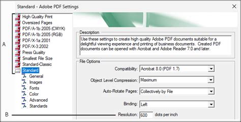 Where is PDF settings?