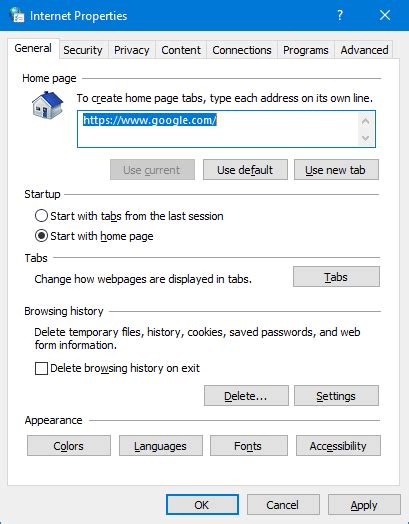 Where is Tools Internet Options in Windows 10?