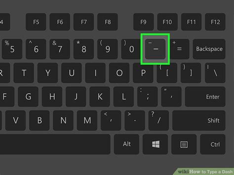 Where is dash symbol on keyboard?