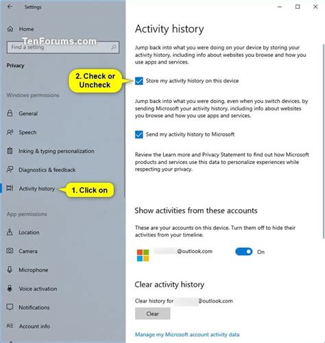 Where is my activity history?