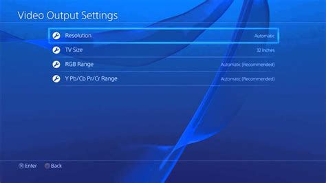 Where is resolution on PS4?