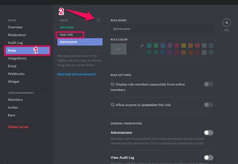 Where is roles in Discord?