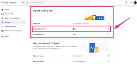 Where is security located in Gmail?