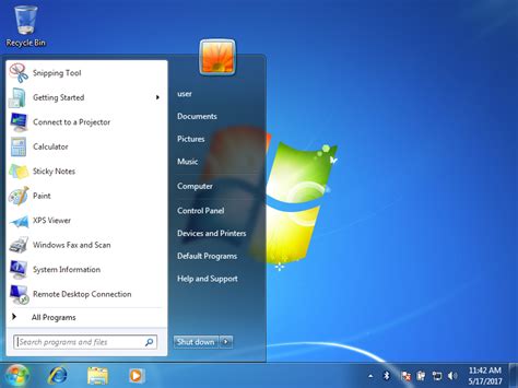 Where is the Start button on Windows 7?