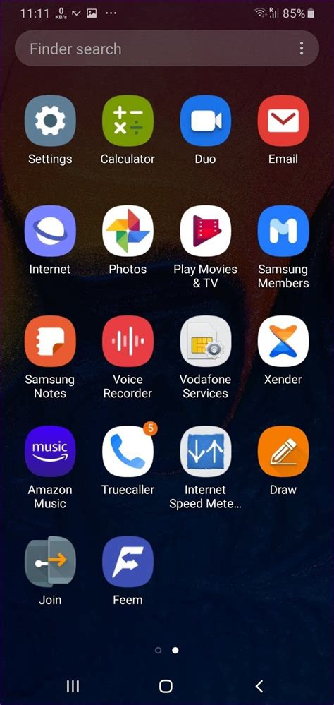 Where is the app draw on Android?