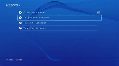 Where is the internet setting on PS4?
