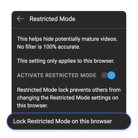 Where is the restricted mode button?
