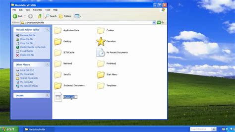 Where is the user profile folder in Windows XP?