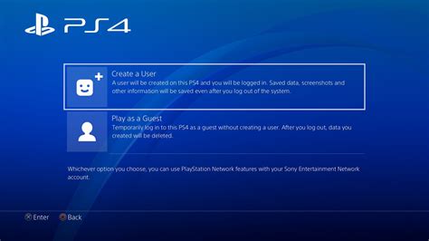 Where is user management on PS4?