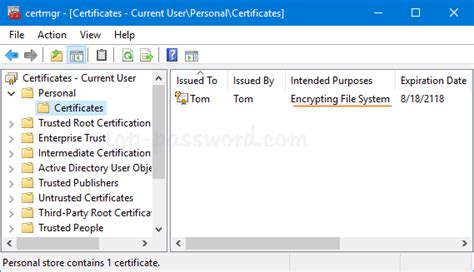 Where should certificates be stored?