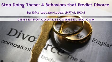 Which 4 behaviors predict divorce?