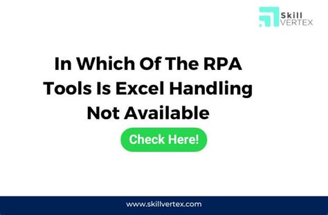 Which RPA tool does not have Excel handling?