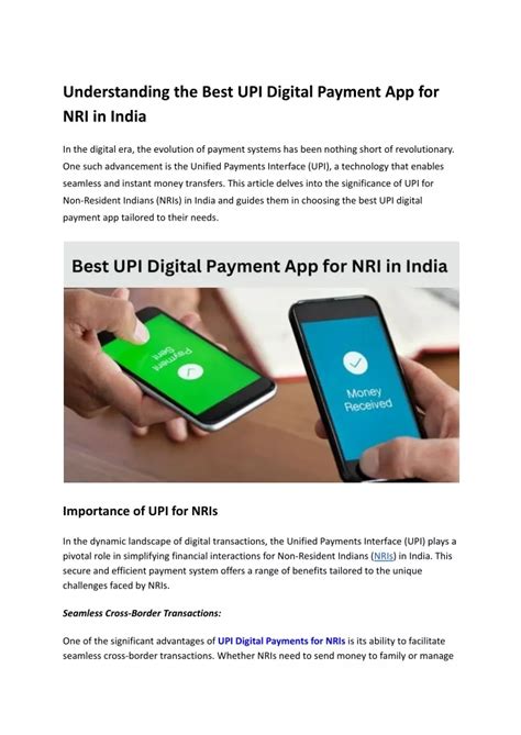 Which UPI app is best for NRI?