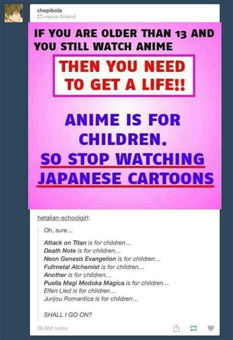 Which anime is not for children?