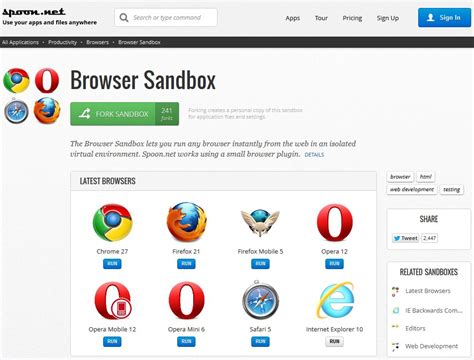 Which browser has sandbox?