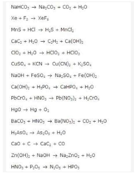 Which chemical equation is unbalanced?