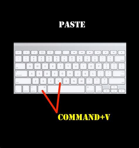 Which command is used to paste?