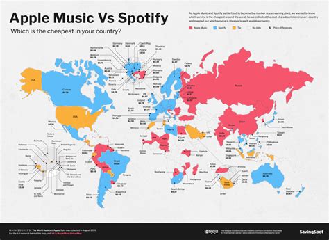 Which countries block Spotify?