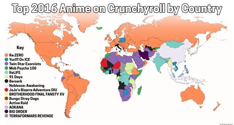 Which countries have Crunchyroll?