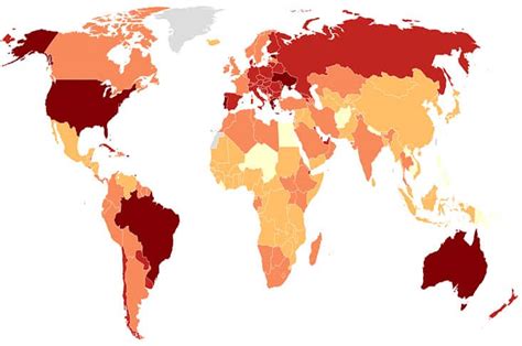 Which country has the least depression?