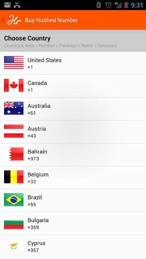 Which country is Hushed app available?