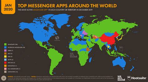 Which country uses WeChat most?
