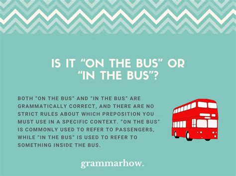 Which is correct in bus or on bus?
