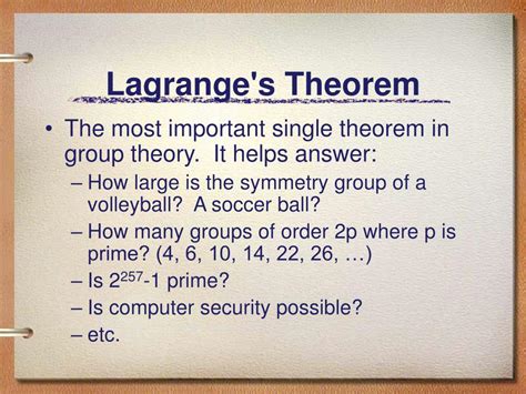 Which is the most important theorem in group theory?