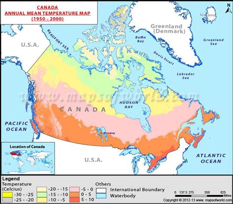 Which part of Canada is the warmest?