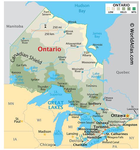 Which part of country is Ontario?