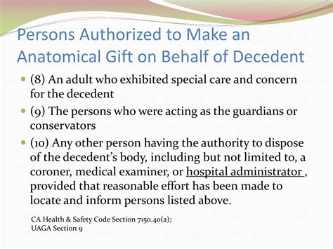 Which primary purpose does the Uniform Anatomical Gift Act serve?