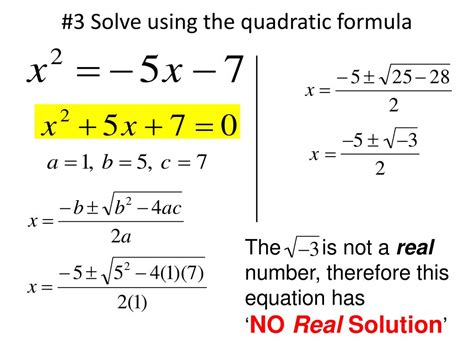 Which quadratic equation has no real solution?