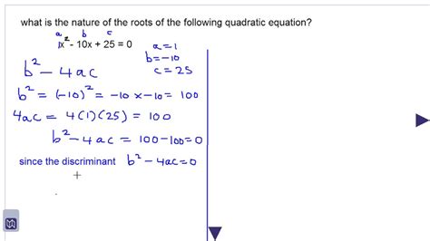 Which quadratic equation has real and equal roots?