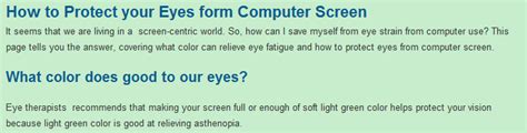 Which screen color is good for eyes?