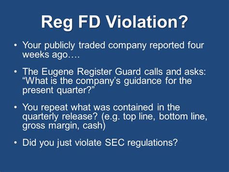 Which situation violates Regulation FD?