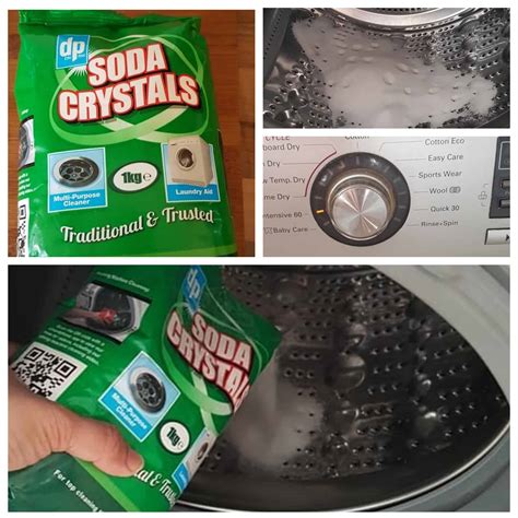 Which soda is used for cleaning washing machine?