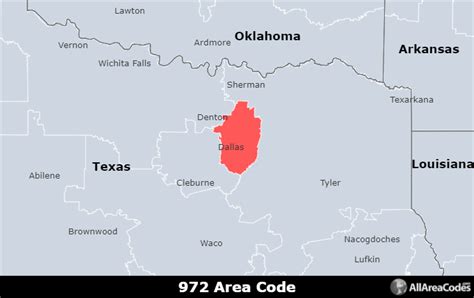 Which state code is 972 in USA?