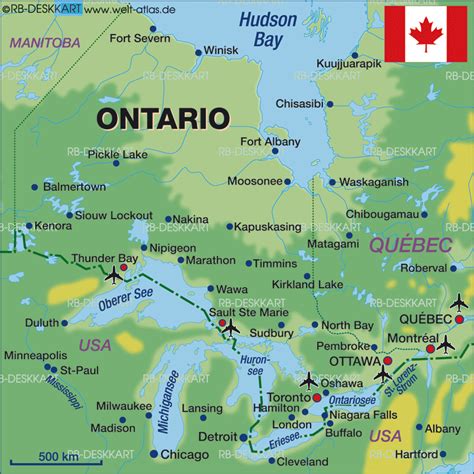 Which state is close to Ontario?