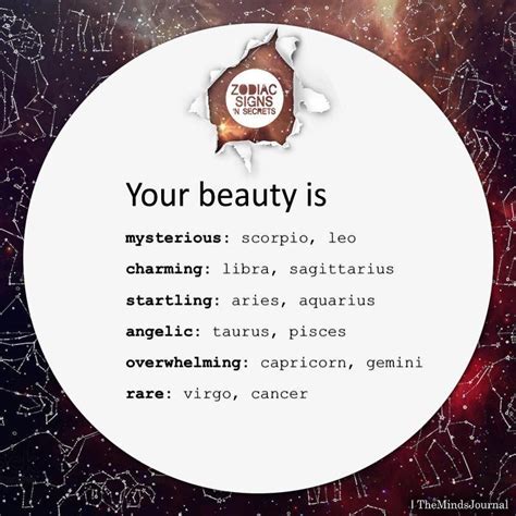 Which zodiac has natural beauty?