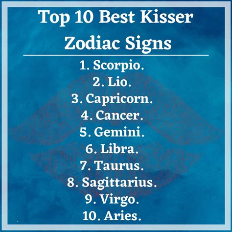 Which zodiac is a good kisser?