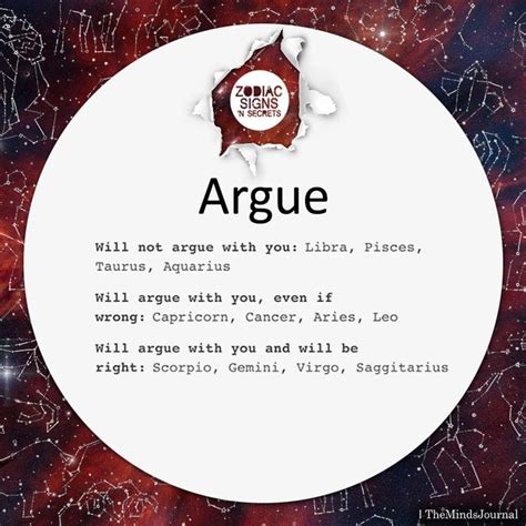 Which zodiac likes to argue?