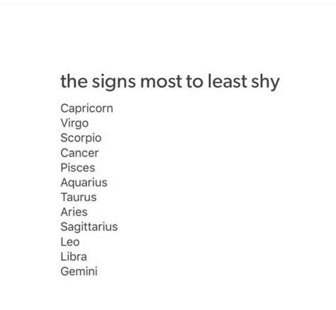 Which zodiac sign are not shy?