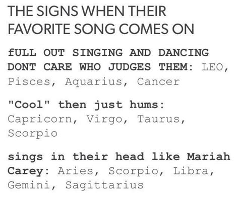 Which zodiac sign likes music?