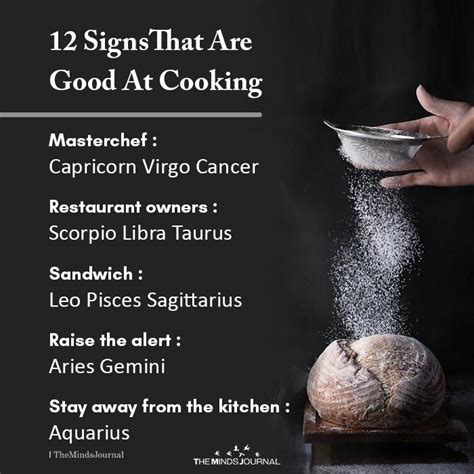 Which zodiac signs can cook?