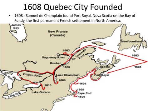 Who colonized Canada in 1608?