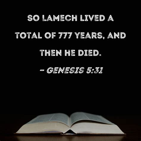 Who died at the age of 777 in the Bible?