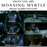 Who does Moaning Myrtle have a crush on?