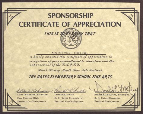 Who has certificate of sponsorship?