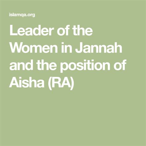 Who is the female leader of Jannah?