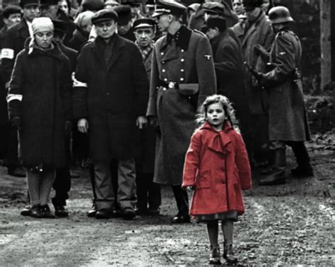 Who is the girl in the pink coat in Schindler's List?